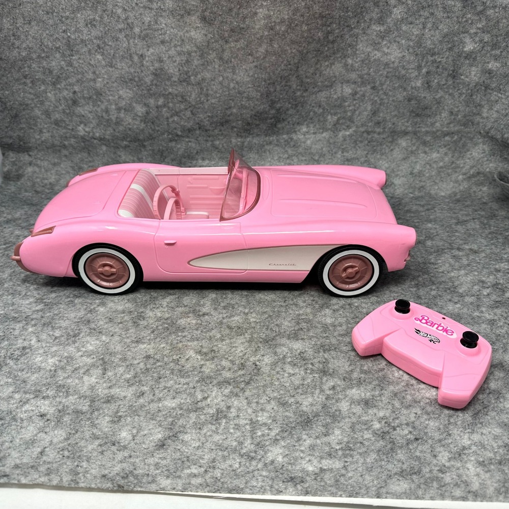 Barbie Hot Wheels RC Corvette Pink Chevrolet C1 Movie Remote Control Car Toy